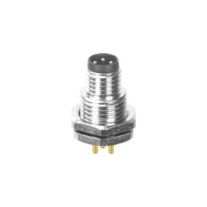 M8 Male Panel Mount Front Fastened Waterproof Electronic Connector With Thread M11x1 MR-M8-PM-17
