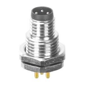 MR-M8-PM-17 - M8 Male Panel Mount Front Fastened Waterproof Electronic Connector With Thread M11x1