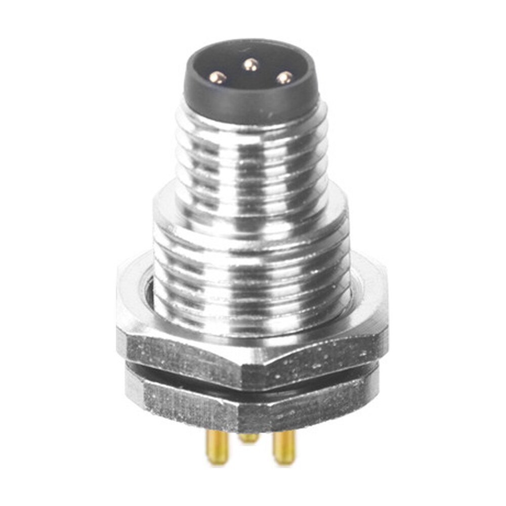 M8 Male Panel Mount Front Fastened Waterproof Electronic Connector With Thread M11x1 MR-M8-PM-17