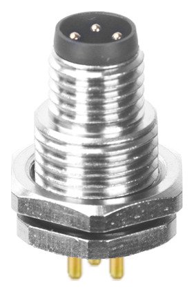 M8 Male Panel Mount Front Fastened Waterproof Electronic Connector With Thread M11x1 MR-M8-PM-17