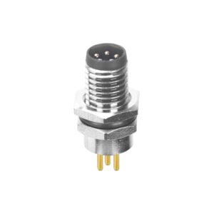 M8 Male Panel Mount Rear Fastened Waterproof Electronic Connector MR-M8-PM-18