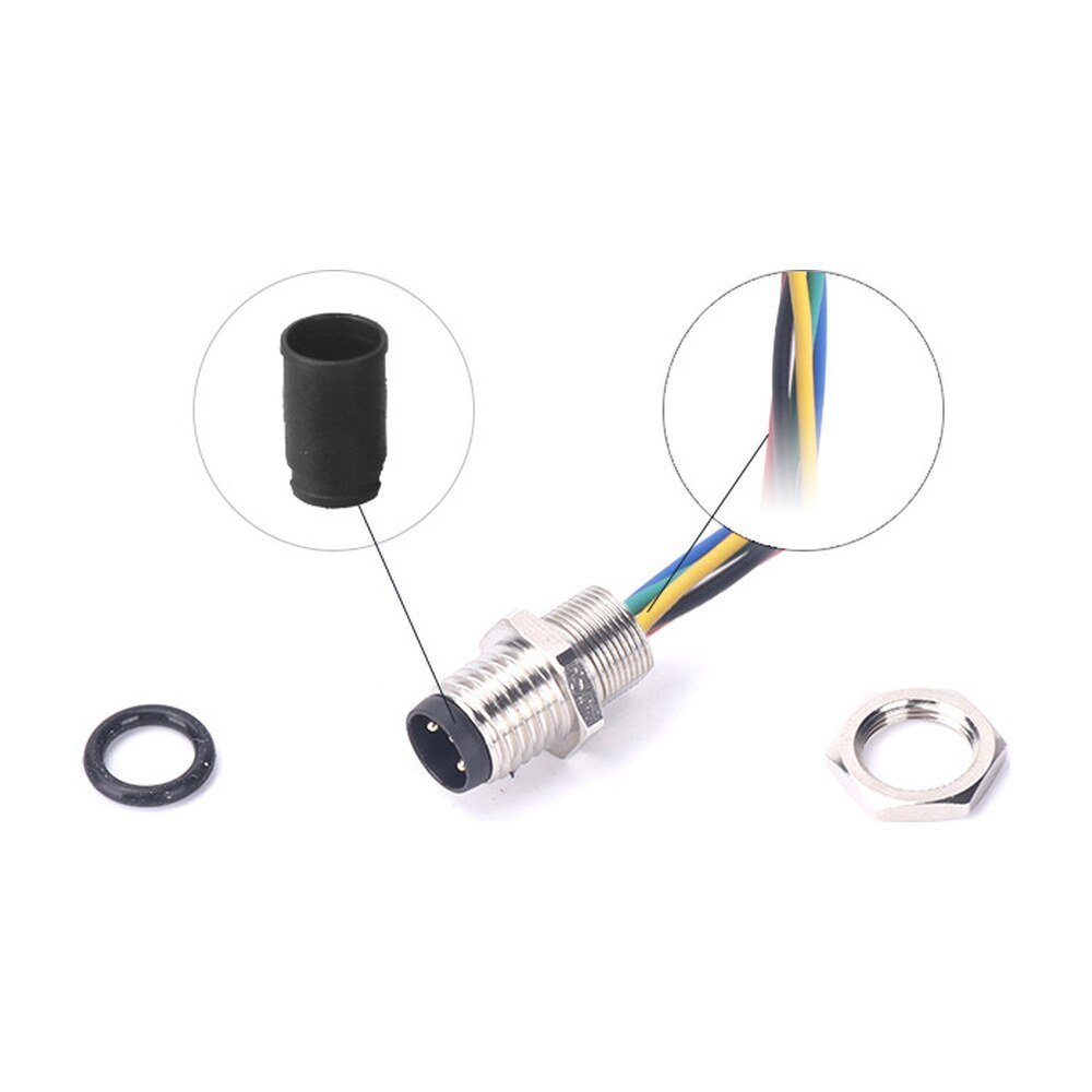 M8 Male Panel Mount Rear Fastened Solder Type Waterproof electronic Plug MR-M8-PM-19