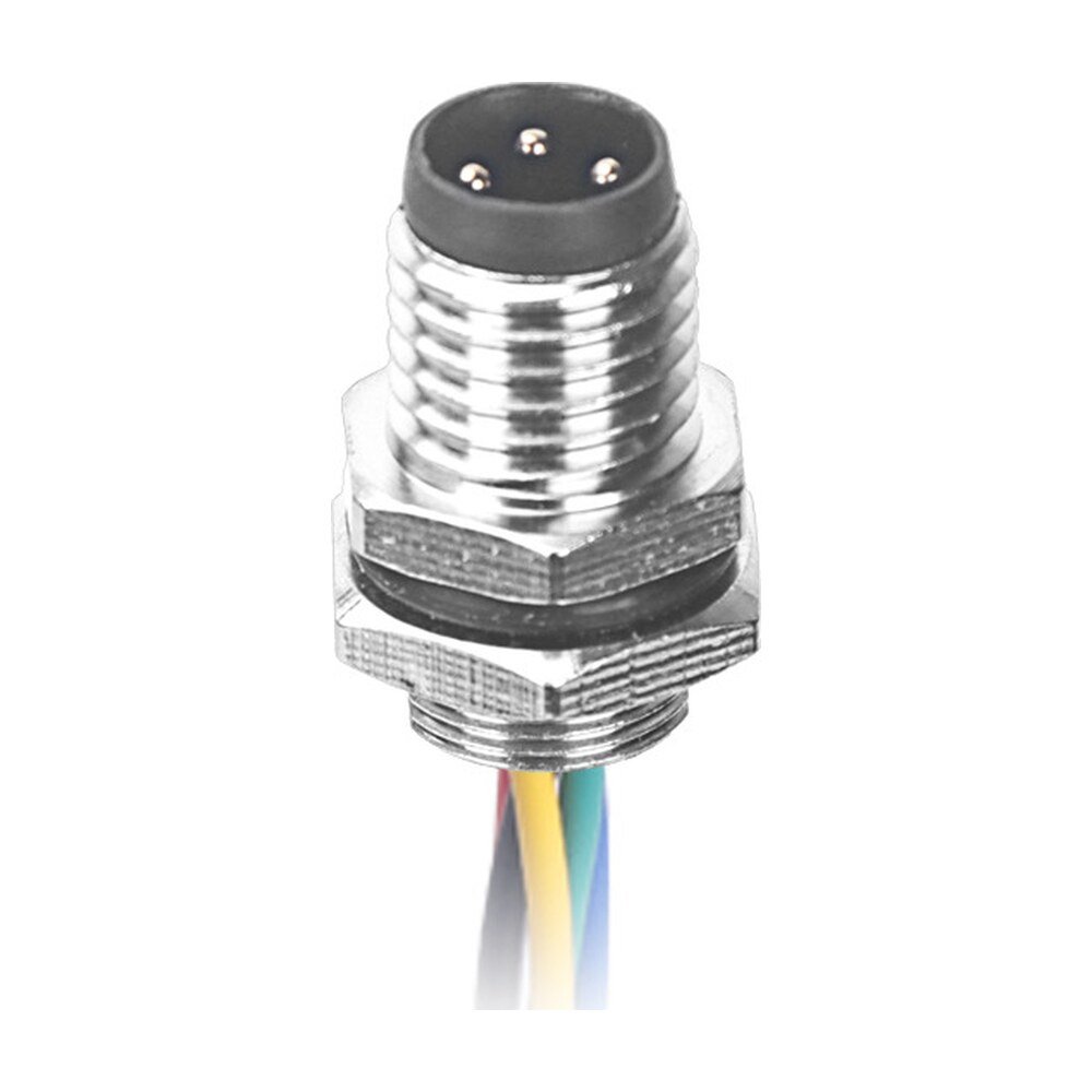 M8 Male Panel Mount Rear Fastened Solder Type Waterproof electronic Plug MR-M8-PM-19
