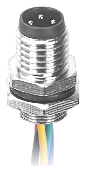 M8 Male Panel Mount Rear Fastened Solder Type Waterproof electronic Plug MR-M8-PM-19