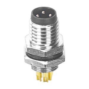 MR-M8-PM-20 - M8 Male Panel Mount Rear Fastened Solder Type Waterproof electronic Plug