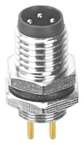 M8 Male Panel Mount Rear Fastened PCB Type Waterproof electronic Plug MR-M8-PM-21