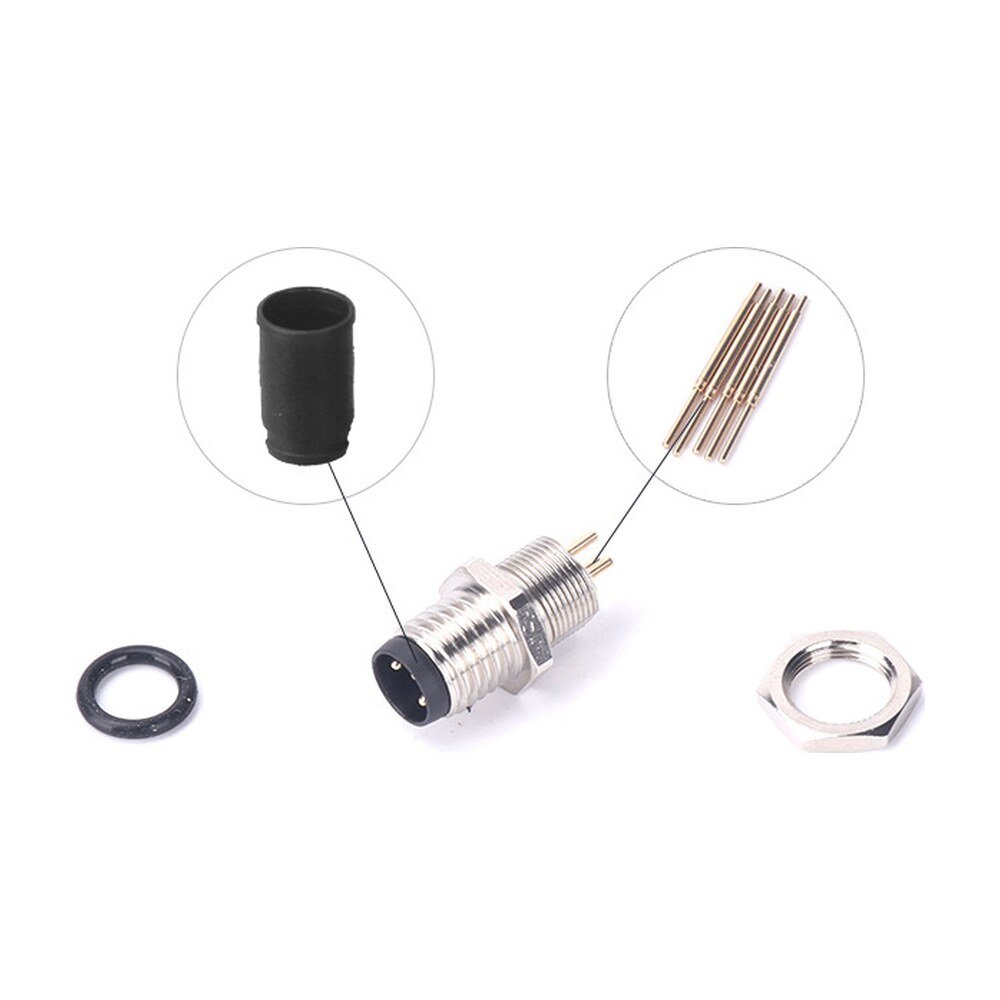 M8 Male Panel Mount Rear Fastened PCB Type Waterproof electronic Plug MR-M8-PM-21