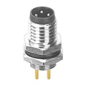 MR-M8-PM-21 - M8 Male Panel Mount Rear Fastened PCB Type Waterproof electronic Plug