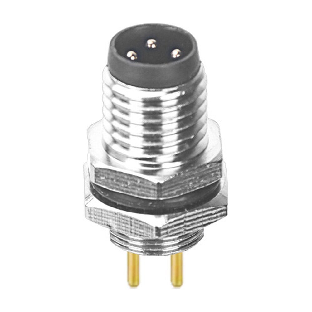 M8 Male Panel Mount Rear Fastened PCB Type Waterproof electronic Plug MR-M8-PM-21
