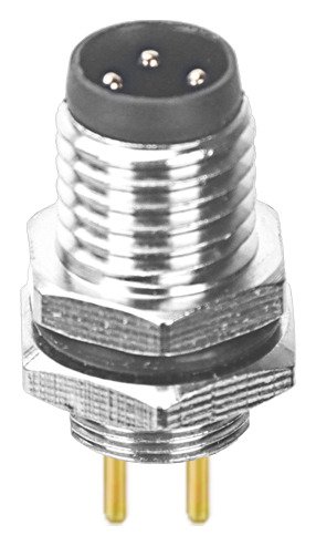 M8 Male Panel Mount Rear Fastened PCB Type Waterproof electronic Plug MR-M8-PM-21