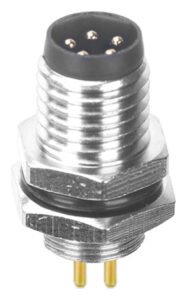 M8 Male Panel Mount Rear Fastened Waterproof Electronic Connector MR-M8-PM-22