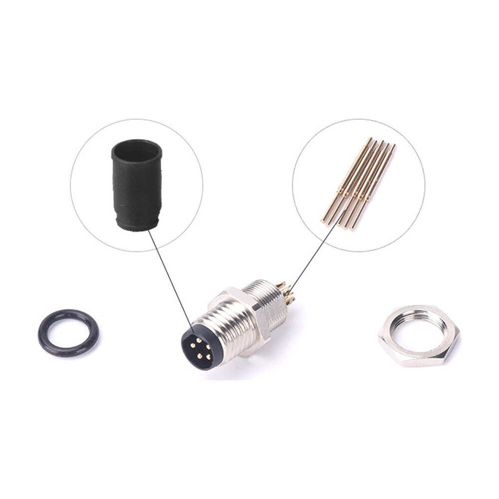 M8 Male Panel Mount Rear Fastened Waterproof Electronic Connector MR-M8-PM-22