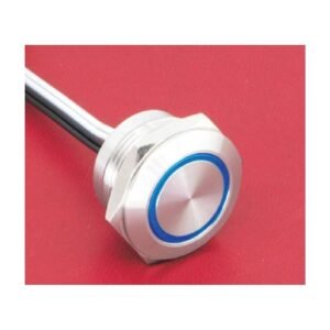 MR-MTA19F-10E 19 mm Micro-Travel Metal Push Button - Ring Illumination, 1NO, Wire Leads