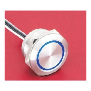 MR-MTA22F-10E 22 mm Micro-Travel Metal Push Button - Ring Illumination, 1NO, Wire Leads