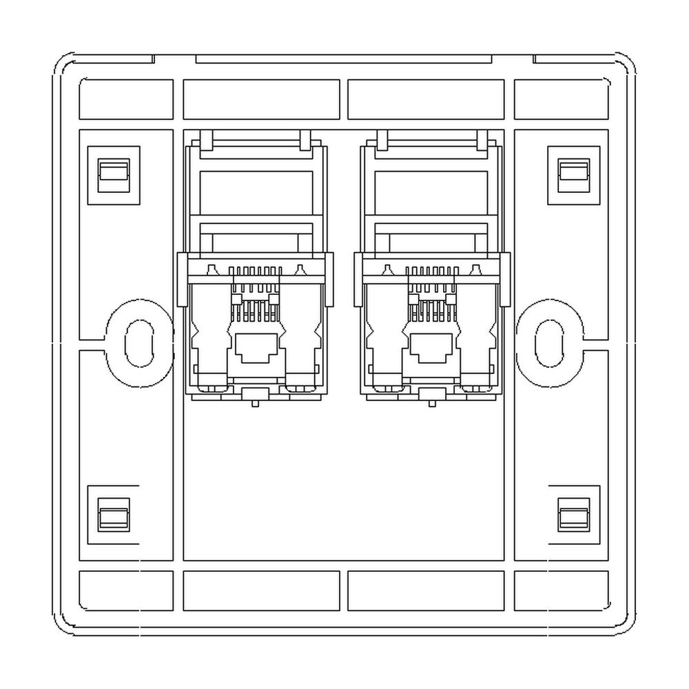 MR-NET-22 Keystone Face Plate, 2 Port