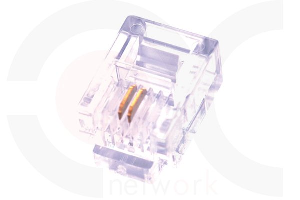 MR-PG-5007 — UTP 6P2C Plug Spec:2 Fork, 1.00mm Bore Diameter