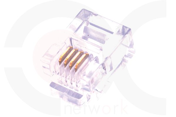 MR-PG-5009 — UTP 6P4C Plug Spec:2Fork, 1.00mm Bore Diameter