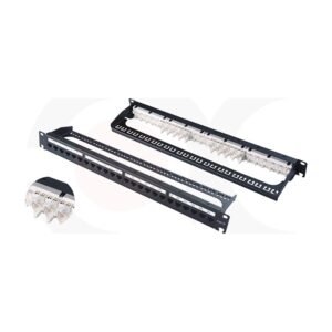 MR-PP-3002 - 19 Inch 1U 24 Ports UTP Tool-less Patch Panel With Cable Manager