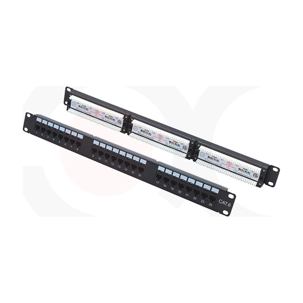 MR-PP-3007 — 19 Inch 1U 24 Ports UTP Patch Panel With Led
