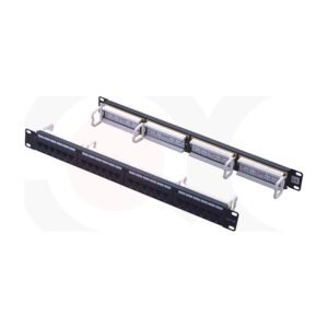 MR-PP-3008 - 19 Inch 1U 24 Ports UTP Patch Panel With 4Pcs Rings