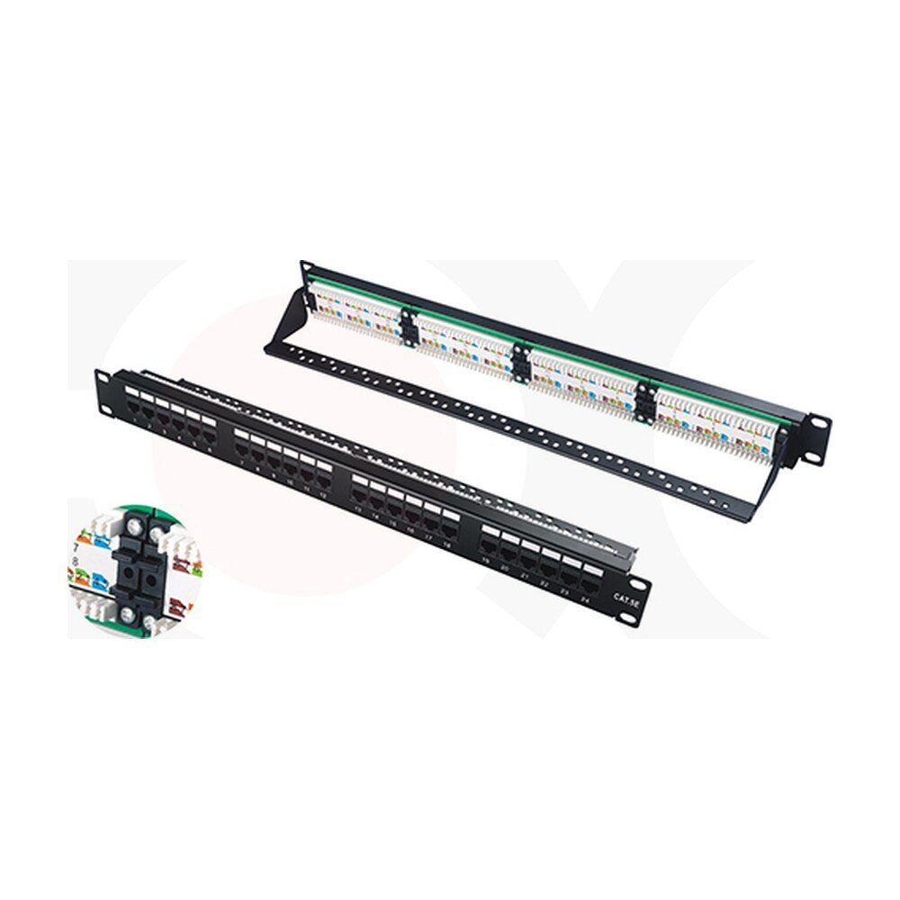 MR-PP-3009 — 19 Inch 1U 24 Ports UTP Patch Panel With Cable Manager