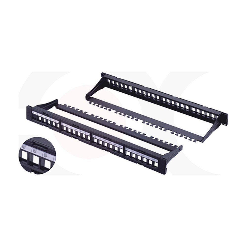 MR-PP-3027 — 19 Inch 1U 24 Ports UTP Blank Patch Panel With Cable Manager