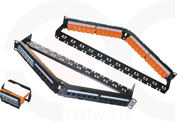MR-PP-3039 — 19 Inch 1U 24Ports UTP Blank Angle Patch Panel