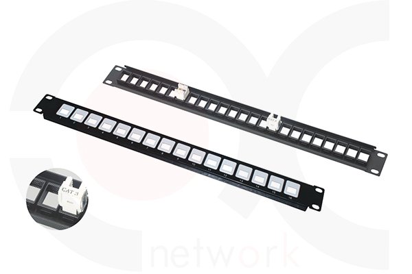 MR-PP-3040 — 19 Inch 1U 16 Ports UTP Blank Angle Patch Panel