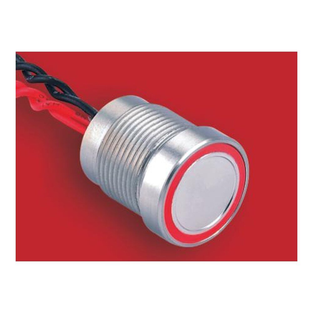 MR-PS165P-TR 16 mm Piezo Push Button - Flat Operator 4.5 mm, Thin Ring Illumination, IP68