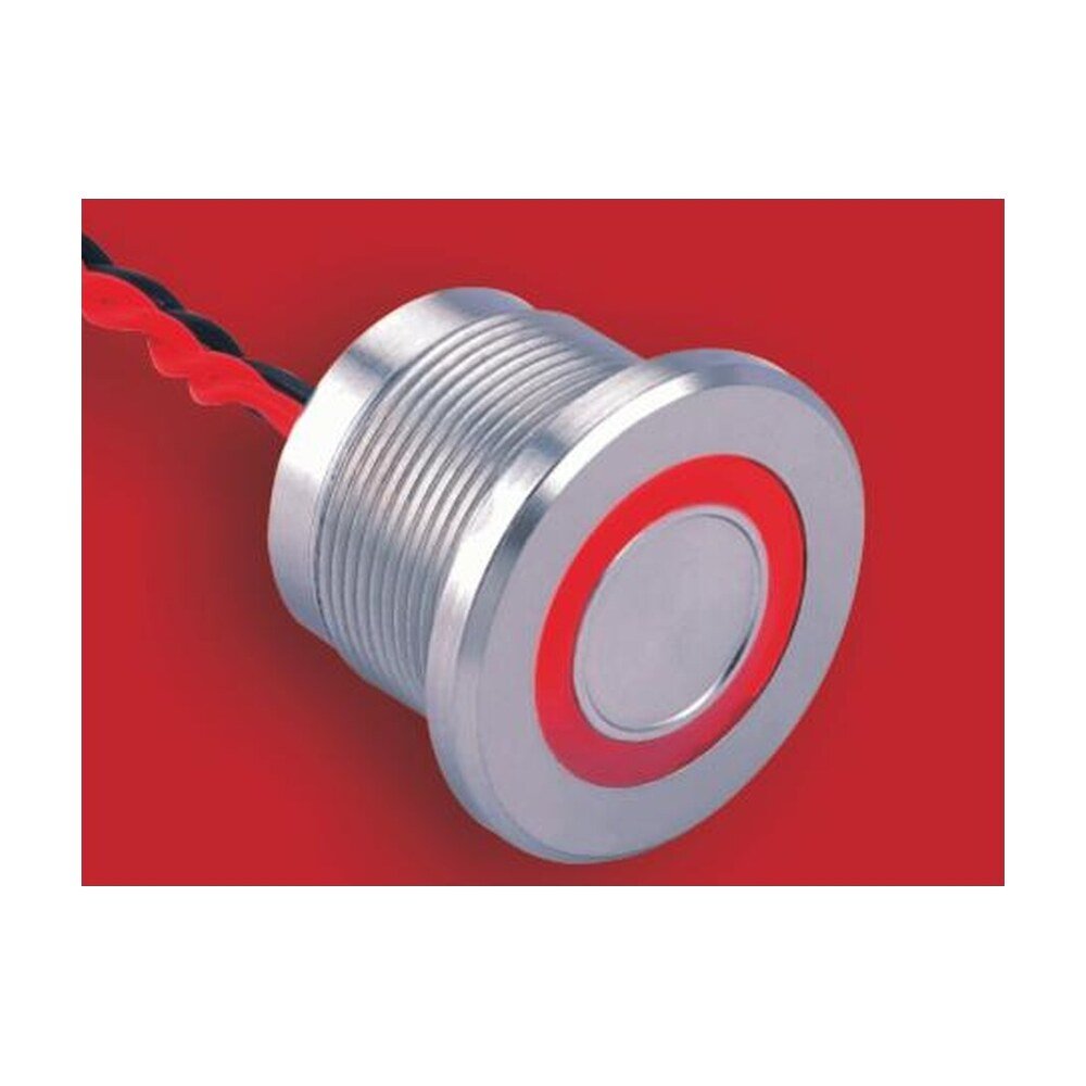 MR-PS223P-TR 22 mm Piezo Push Button - Flat Operator 3 mm, Thin Ring Illumination, IP68