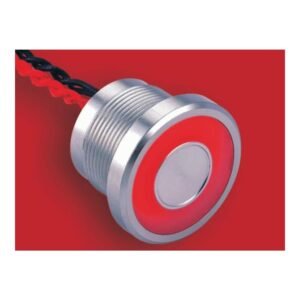 MR-PS225P-LR 22 mm Piezo Push Button - Flat Operator 4.5 mm, Large Ring Illumination, IP68