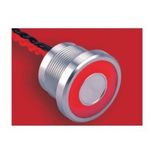 MR-PS225P-LR 22 mm Piezo Push Button - Flat Operator 4.5 mm, Large Ring Illumination, IP68