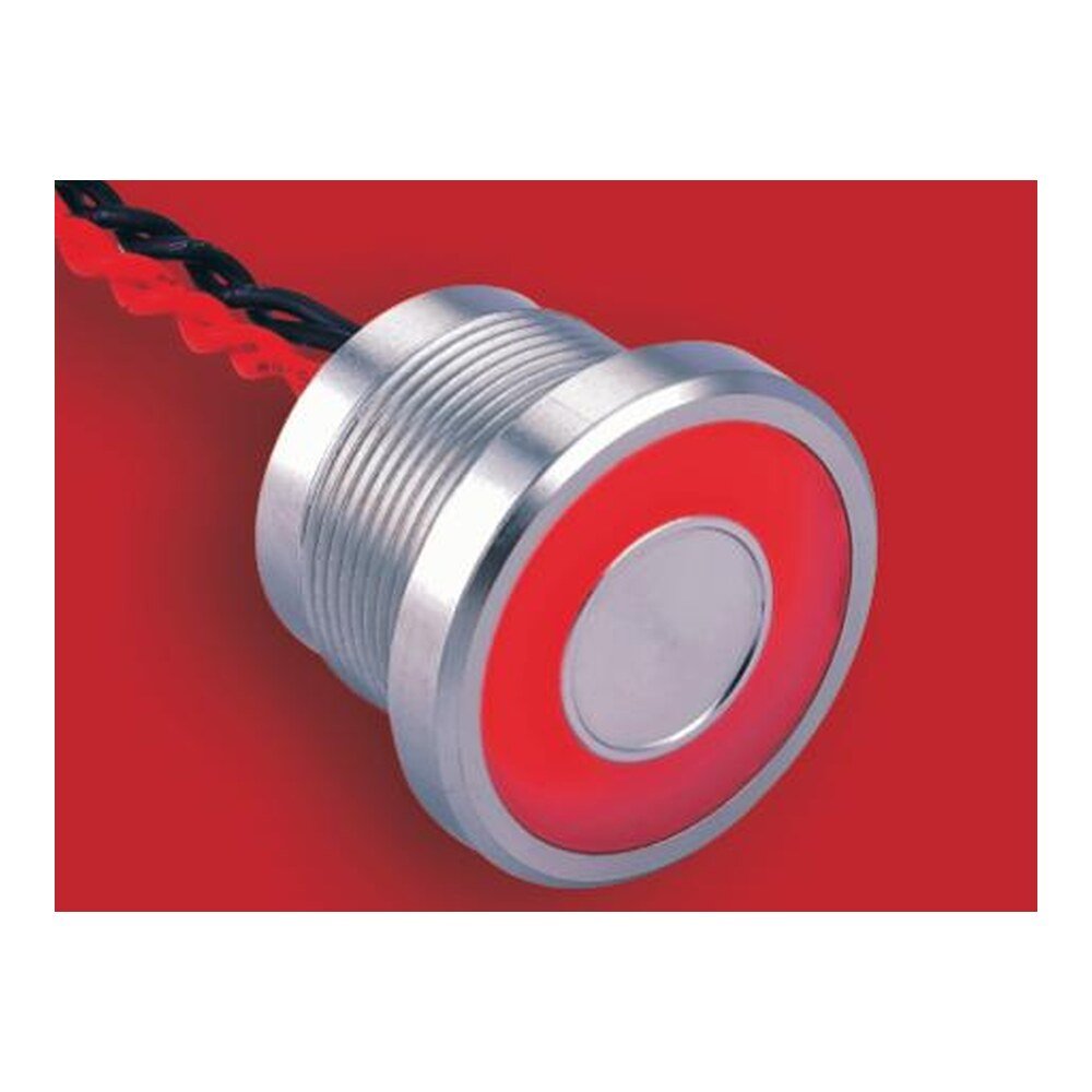 MR-PS225P-LR 22 mm Piezo Push Button - Flat Operator 4.5 mm, Large Ring Illumination, IP68