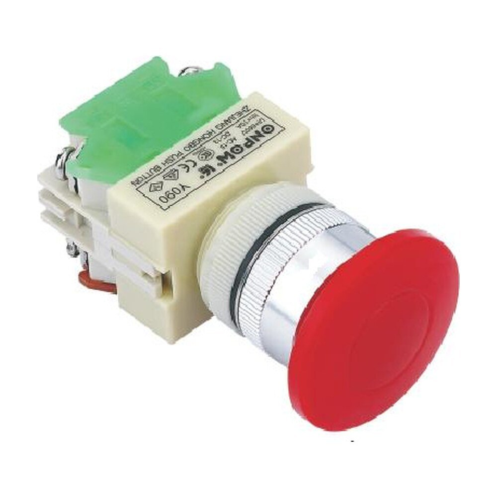 MR-Y090-M 22 mm Mushroom Head Push Button - Ø40 mm, Can Be Illuminated