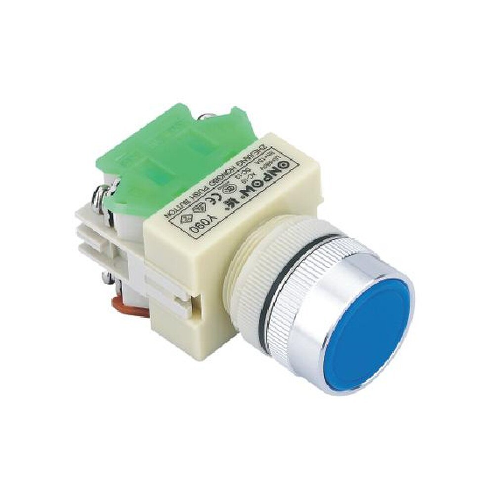 MR-Y090 22 mm Push Button - Flat Head, Can Be Illuminated