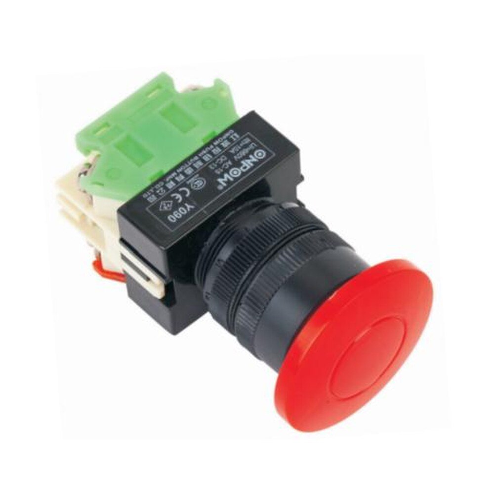 MR-Y090E-M 22 mm Mushroom Head Push Button - Economy Type, Can Be Illuminated