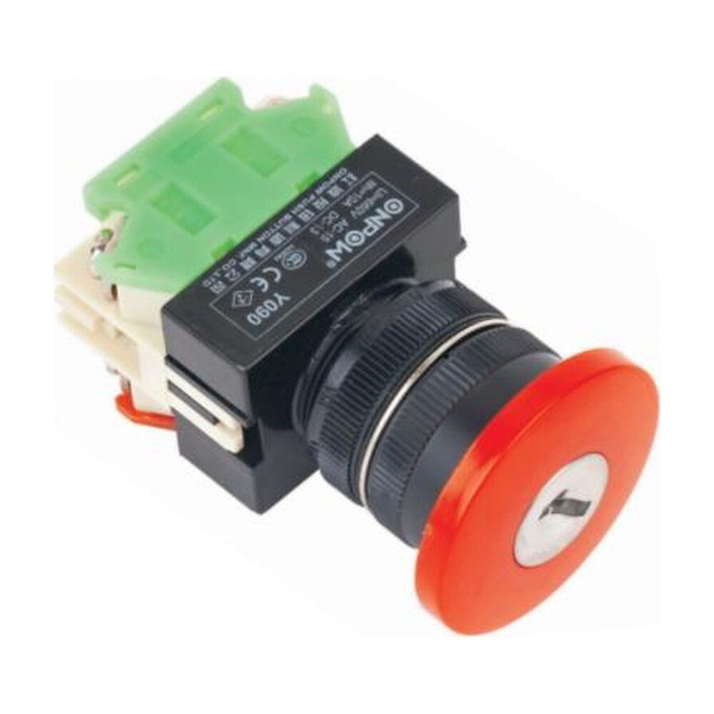 MR-Y090E-YM 22 mm Mushroom Key-Lock Switch - Economy Type