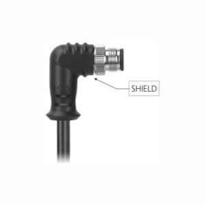 M12, A-Coded Male Right Angle to Unterminated Shielded Pigtail Cable, Available Pins 3, 4, 5, 8, 12, 17 MR-YL121005