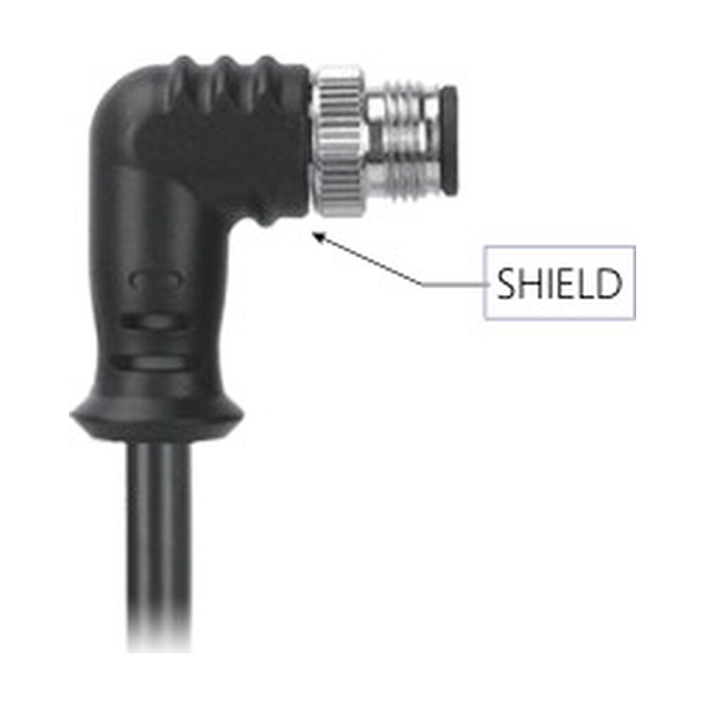 M12, A-Coded Male Right Angle to Unterminated Shielded Pigtail Cable, Available Pins 3, 4, 5, 8, 12, 17 MR-YL121005