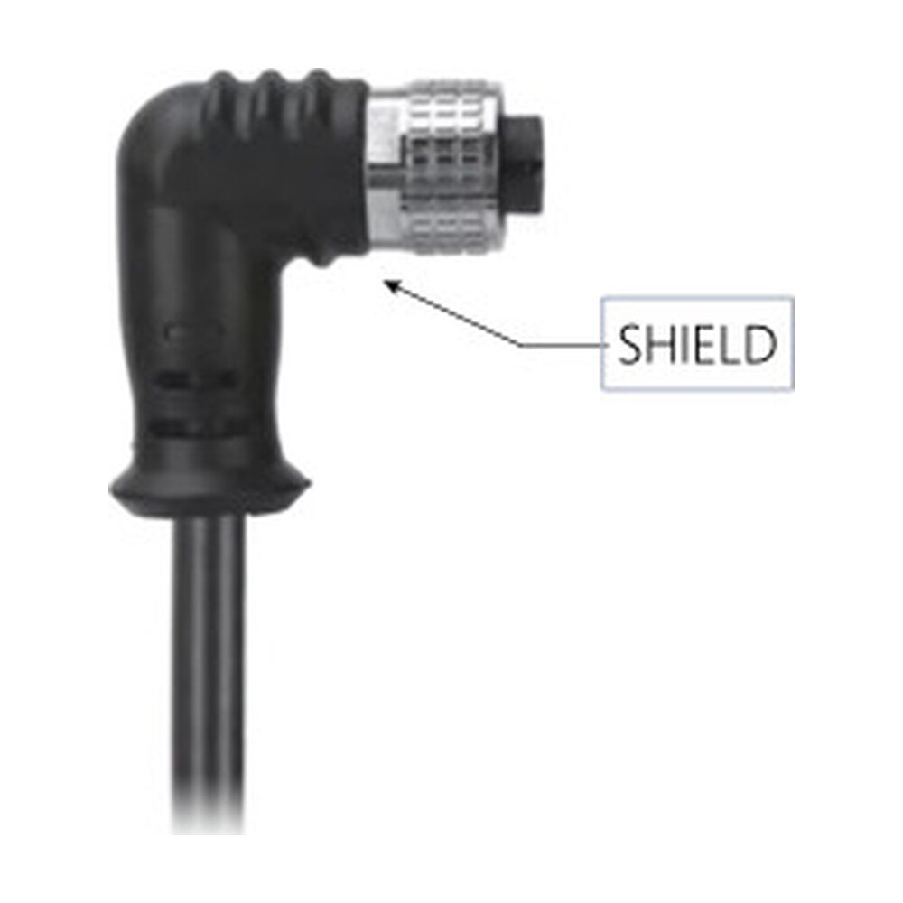 M12, A-Coded Female Right Angle Shielded to Unterminated Pigtail CableAvailable Pins  3, 4, 5, 8, 12, 17, MR-YL121007