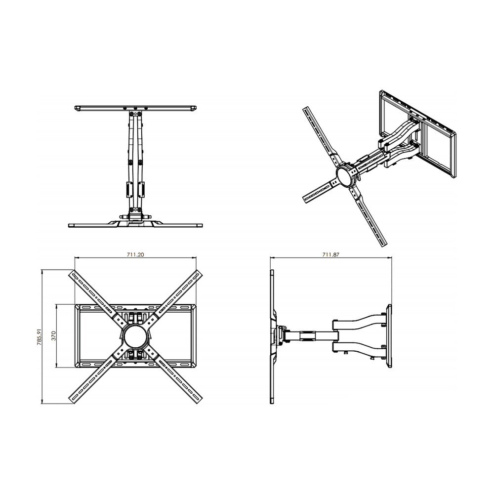 55" & above Full Motion TV Wall Mount - Dual Arm MW-8A1VB
