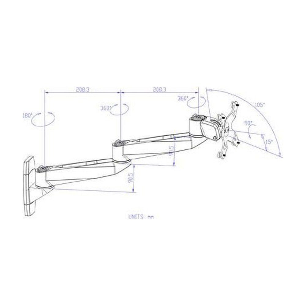 VESA Wall Mount w/ Quick Release & Dual Swing Arms - MW-C1A3