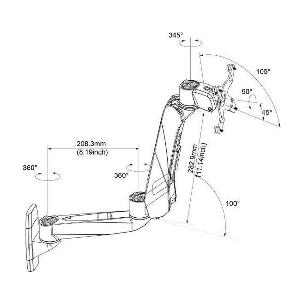 VESA Wall Mount w/ Spring Arm & Quick Release - MW-C1SA2