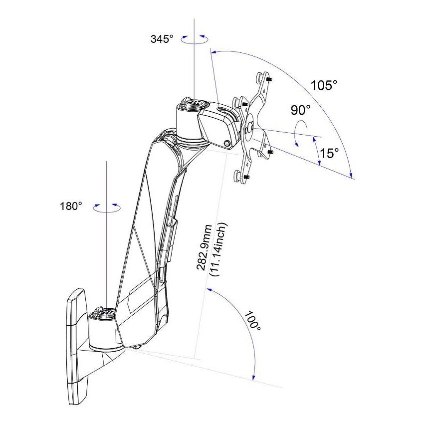 VESA Wall Mount w/ Spring Arm & Quick Connect - MW-C1SA