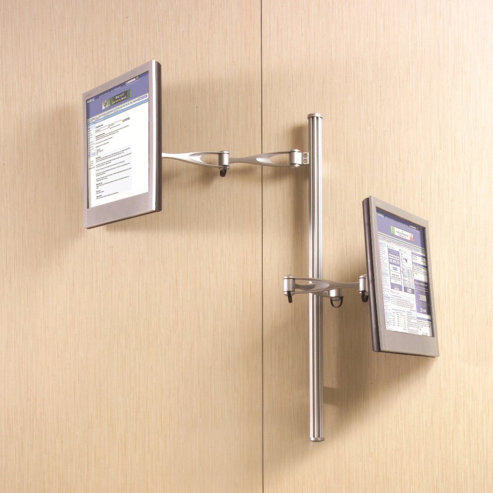 Dual Monitor Wall Mount w/ Full Swing Arms & Long Pole - MW-D1A2L