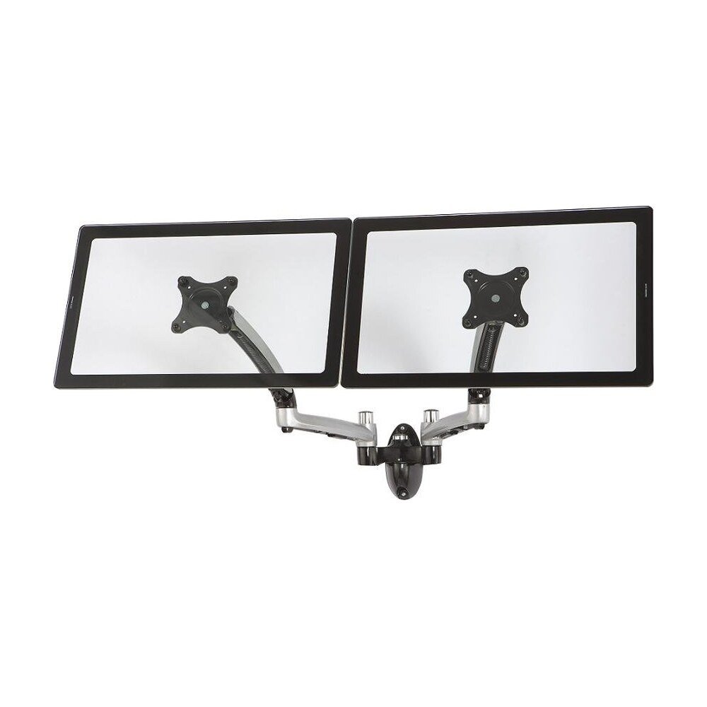 Dual Monitor Wall Mount w/ Spring Arms Silver - MW-GSD
