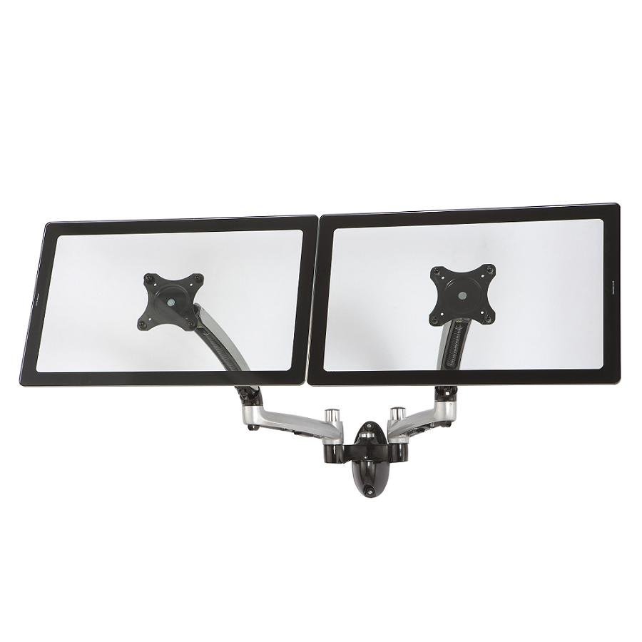 Dual Monitor Wall Mount w/ Spring Arms Silver - MW-GSD