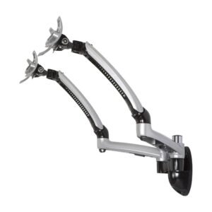 Dual Monitor Wall Mount for Apple w/ Spring Arms Silver