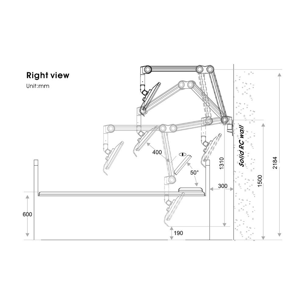 Monitor Arm - Long Reach & Vertical Adjustable MW-M16P