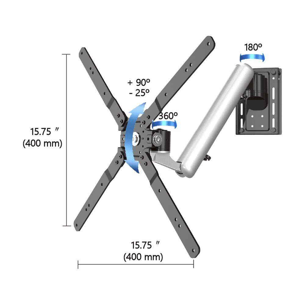 TV Slatwall Mount - Height Adjustable Rotating & Quick Release - BL-T357